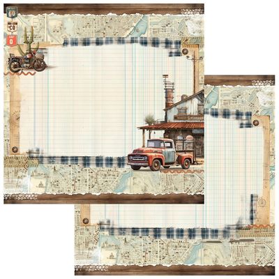 49 &amp; MARKET RUST &amp; REVS Wanderlust 12x12 Single Double-sided Sheet