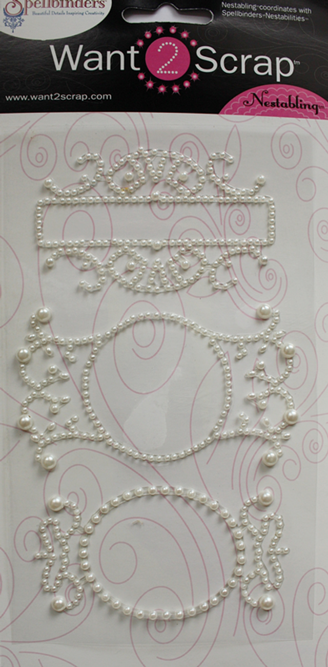 Want to Scrap Nestabling Fancy Tags Three - White Pearl