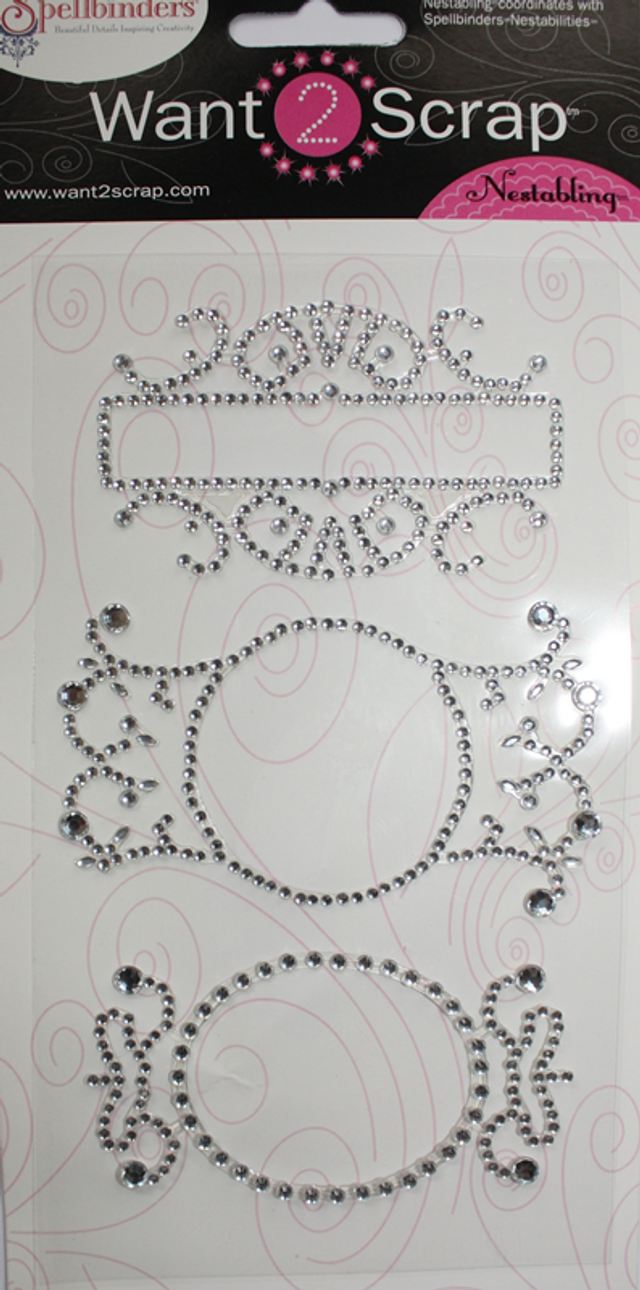 Want to Scrap Nestabling Fancy Tags Three - Silver