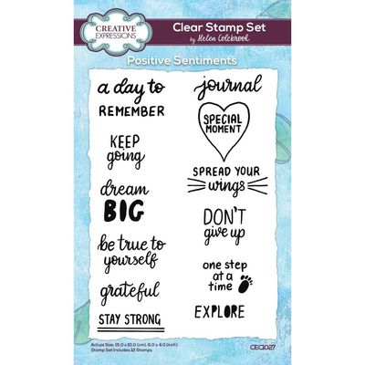 Creative Expressions Positive Sentiments Clear Stamp Set 6&quot;x8&quot;