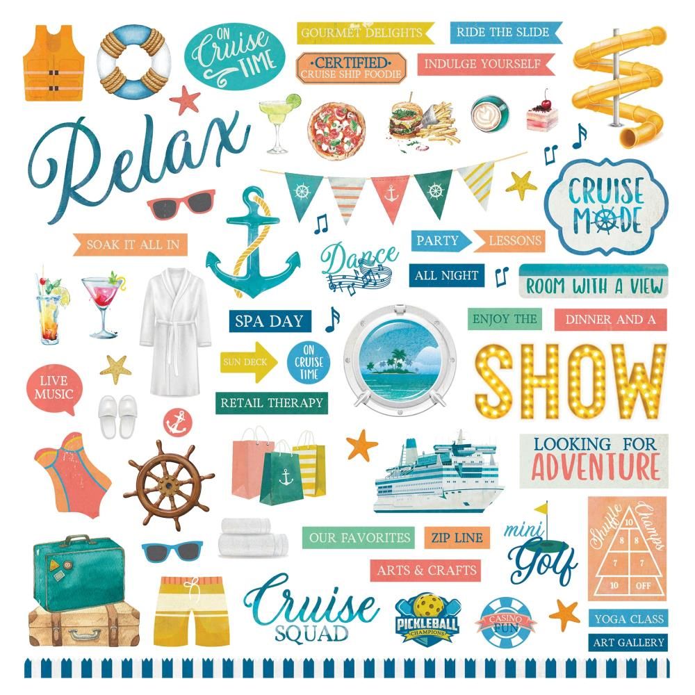 Photoplay 12x12 ANCHORS AWEIGH ELEMENT STICKERS