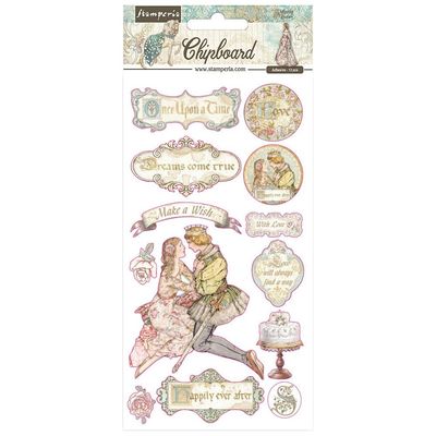 STAMPERIA Adhesive Chipboard 6&quot;x12&quot; Sleeping Beauty