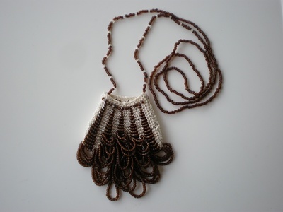 Knitted Bead Purse Necklace