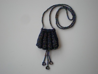 Knitted Bead Purse Necklace