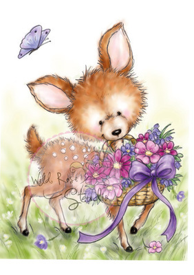 Bluebell With Basket Clear Stamp