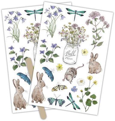 CRAFT CONSORTIUM Wildflower Meadow Rub On Transfers
