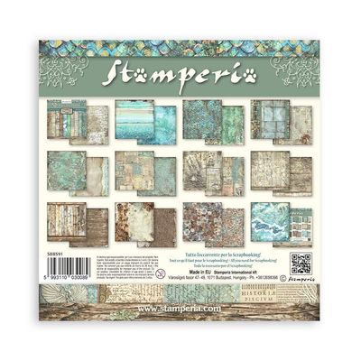 STAMPERIA BACKGROUNDS SONGS OF THE SEA 8x8 Paper Set