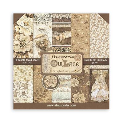 STAMPERIA OLD LACE 8x8 Paper Set