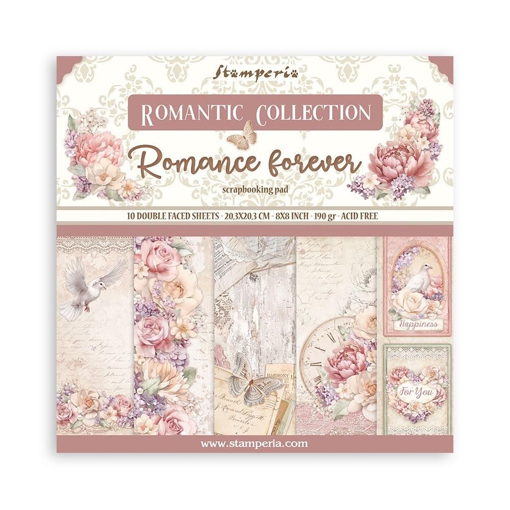 STAMPERIA ROMANCE FOREVER 8x8 Paper Set