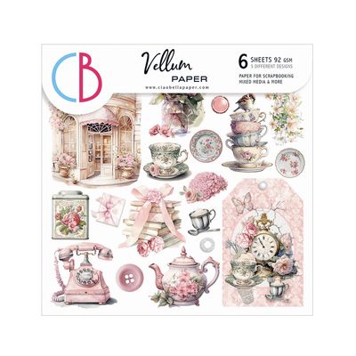 Ciao Bella VELLUM TIMELESS MOMENTS FUSSY CUT SHEETS 6x6 6 Pkg