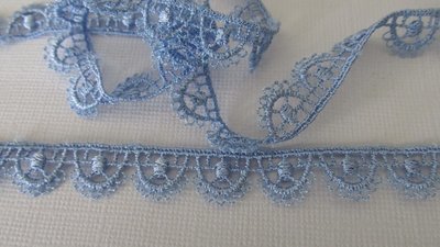 Blue Flower Scallop Lace