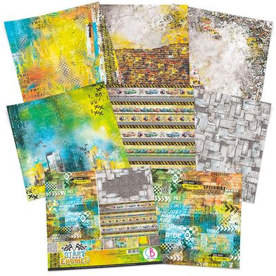 Ciao Bella START YOUR ENGINES PATTERNS 12x12 Paper Set
