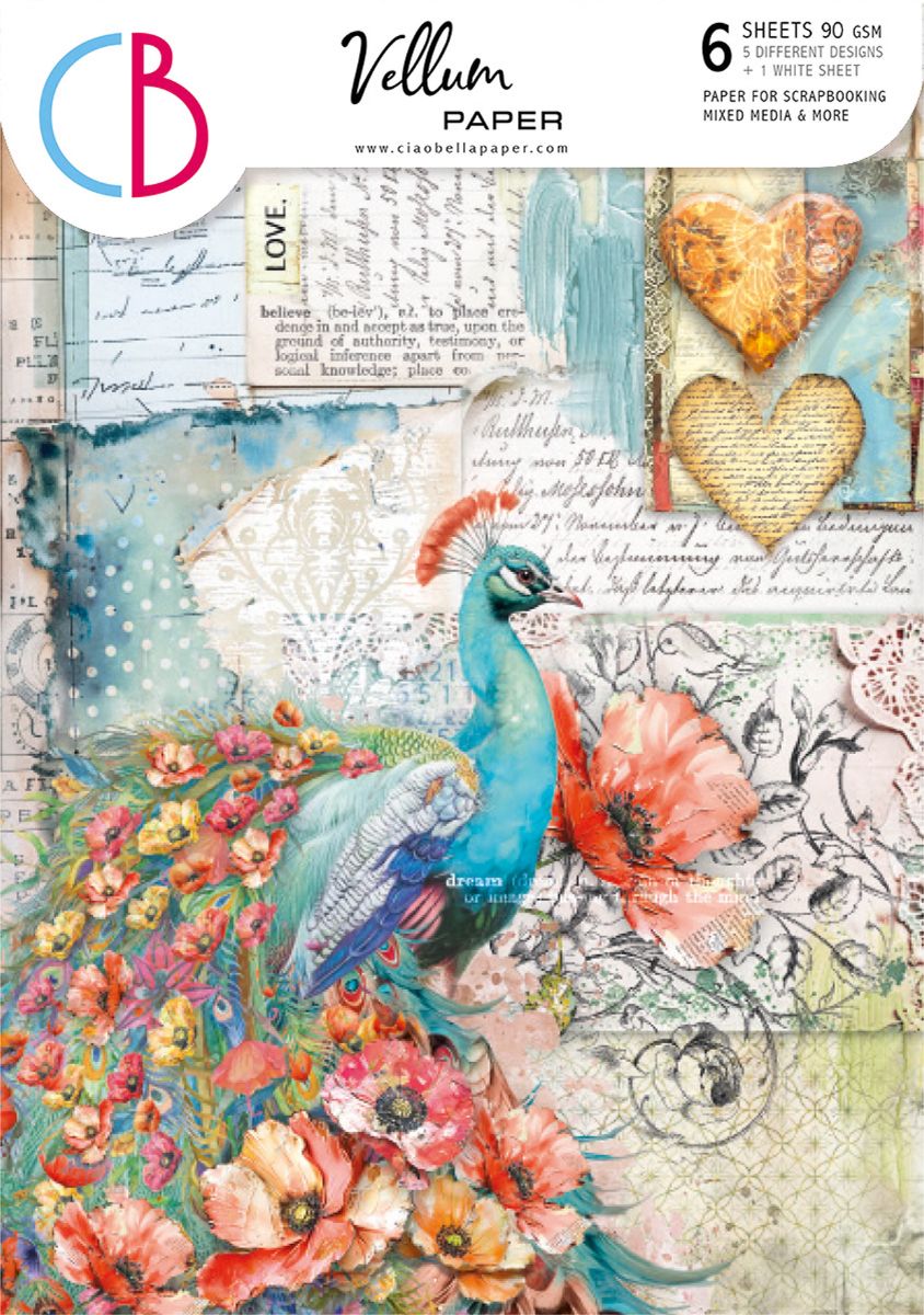 Ciao Bella MAJESTIC DREAM VELLUM PAPER PATTERNS A4 6/Pkg