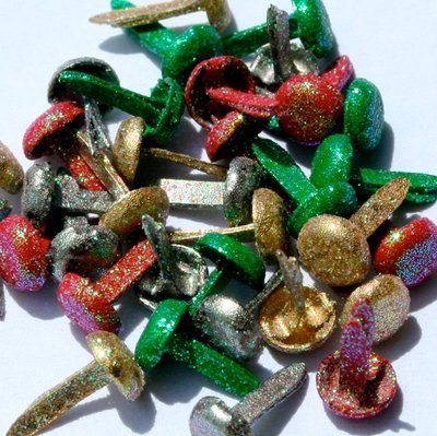 Christmas Mix Glitter Brads 3/16