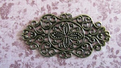 Antique Bronze Filigree x 4