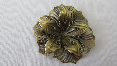 Antique Bronze Filigree Flower
