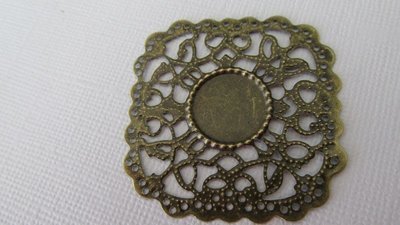 Antique Bronze Filigree Square