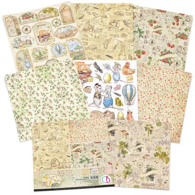 Ciao Bella AESOP'S FABLES PATTERNS Paper Set 12x12