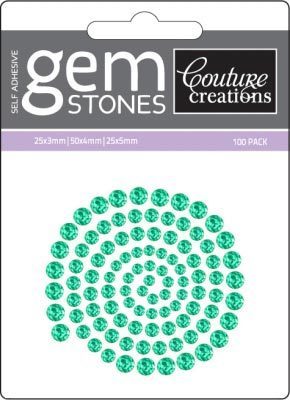 Green Envy - Self Adhesive Gemstones x 100