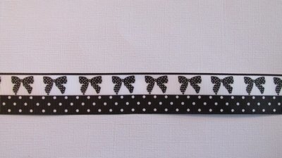 Black Bows &amp; Spots - 25mm