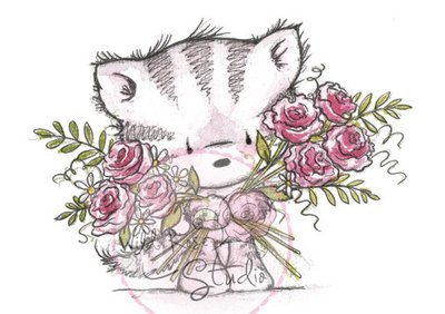 Elsie With Roses Clear Stamp
