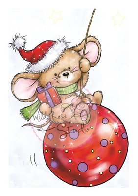Mouse on Bauble Clear Stamp