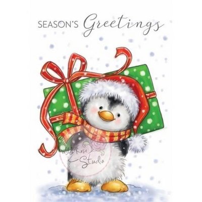 Penguin With Present Clear Stamp