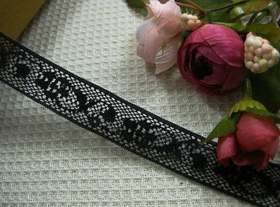 Black Hollow Cotton lace