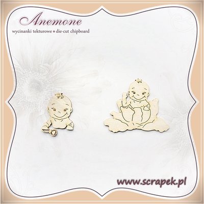 Baby in Cabbage &amp; Baby with Rattle Chipboard