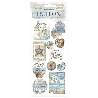 STAMPERIA SILENT SEA SHELLS Rub On 4&quot; x 8.5&quot;