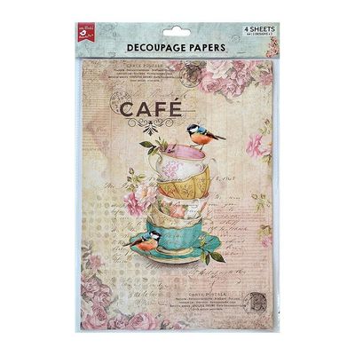 LITLE BIRDIE Birdie Caf A4 Decoupage pack