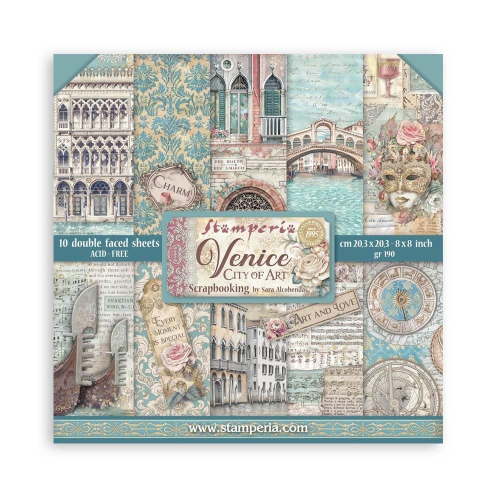 STAMPERIA VENICE CITY OF ART 8x8 Paper Set