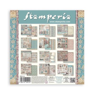 STAMPERIA VENICE CITY OF ART 8x8 Paper Set
