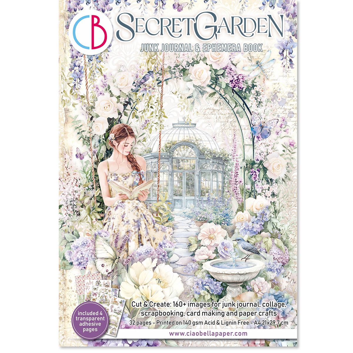 Ciao Bella SECRET GARDEN A4 JUNK JOURNAL &amp; EPHEMERA BOOK