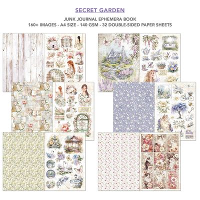 Ciao Bella SECRET GARDEN A4 JUNK JOURNAL &amp; EPHEMERA BOOK