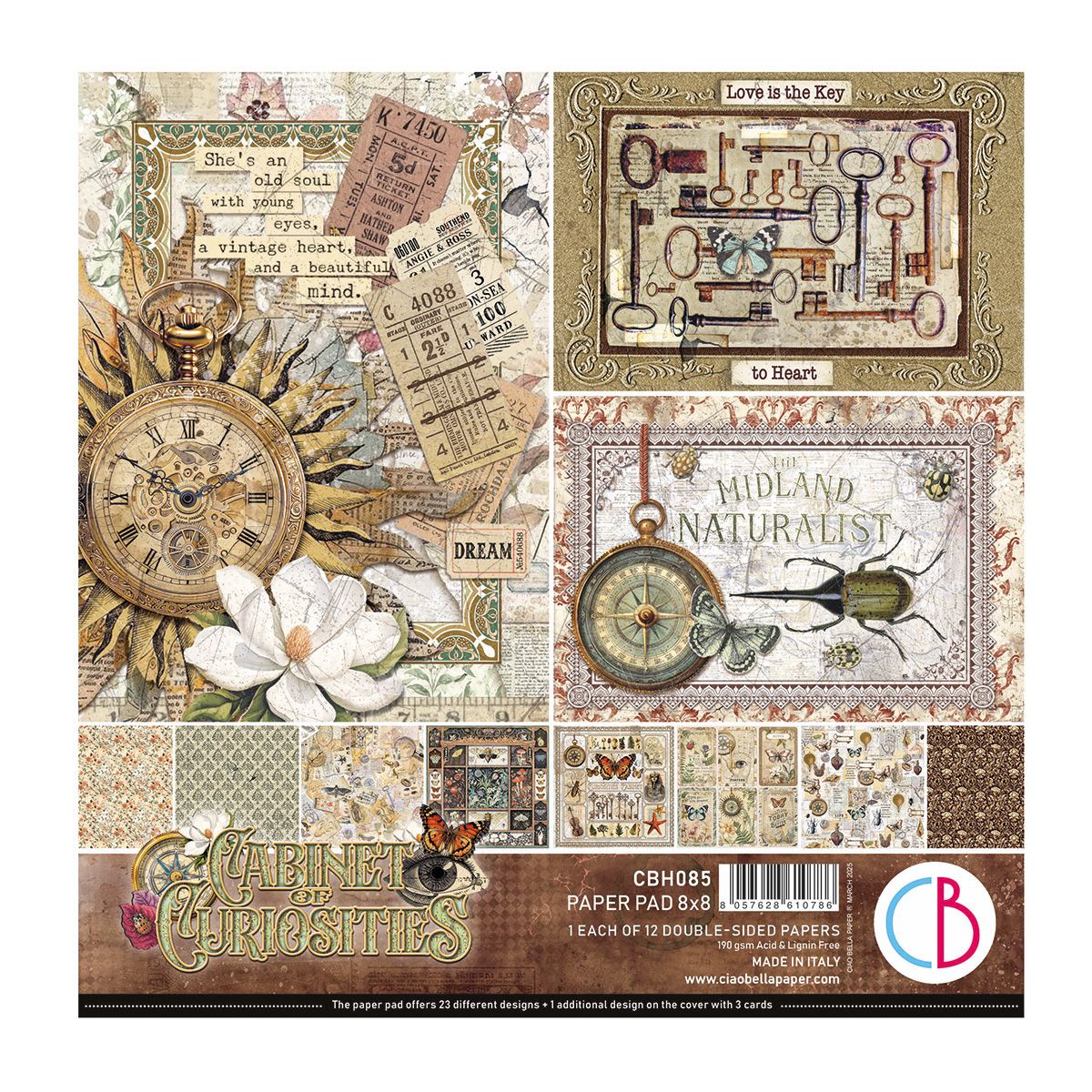 Ciao Bella CABINET OF CURIOSITIES 8x8 Paper Set
