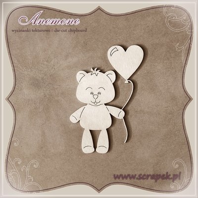 Teddy Bear with Balloon 2 Chipboard