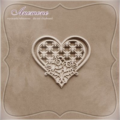 Heart With Rose & Lace Background - 2D