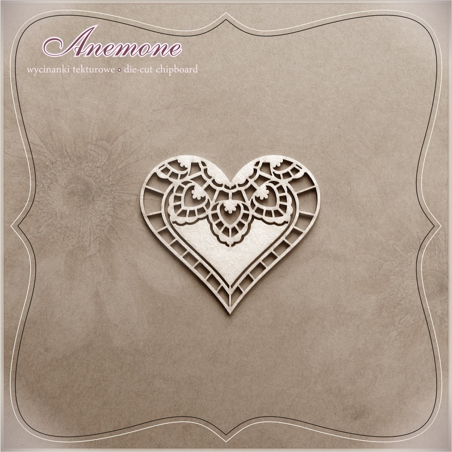 Heart with a Doily Chipboard