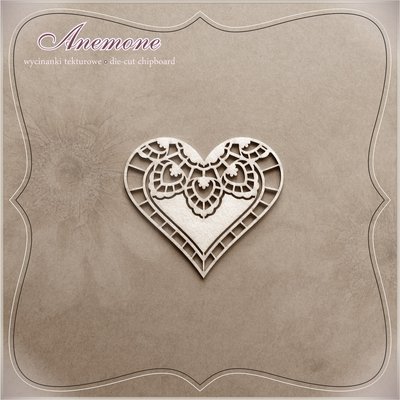 Heart with a Doily Chipboard