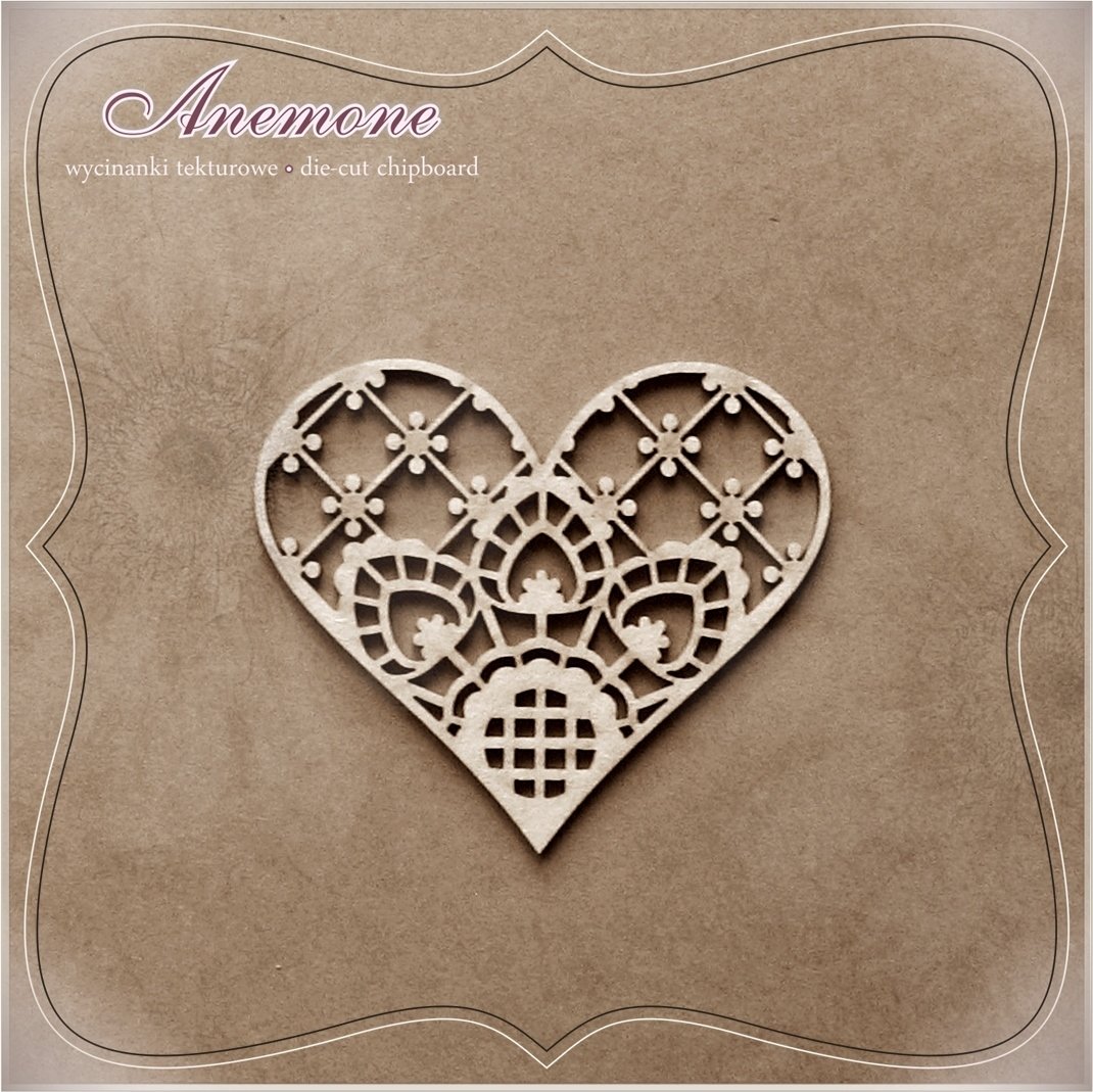 Heart with a Doily 2 Chipboard