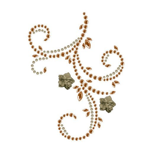 Prima - Say It In Pearls & Crystals Collection  - Flourish & Flowers - Brown