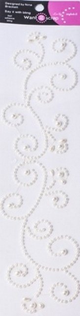 Want to Scrap Couture Swirls - White Pearls