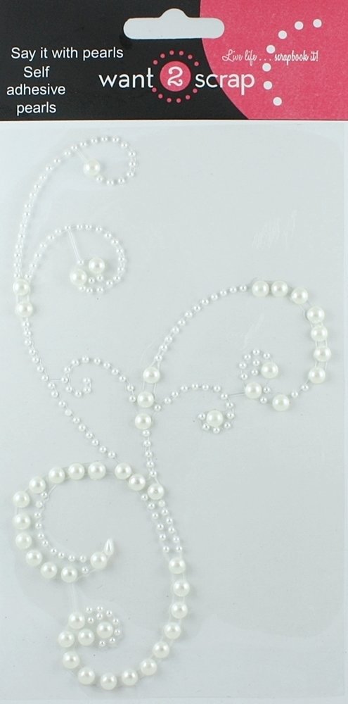 Want to Scrap Frilly Flourish Swirl - White Pearl Want to Scrap Frilly Flourish Swirl - White Pearl