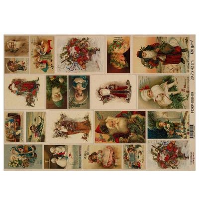 Vintage Christmas 09- One Sided Craft Paper          16.5 x 11.5