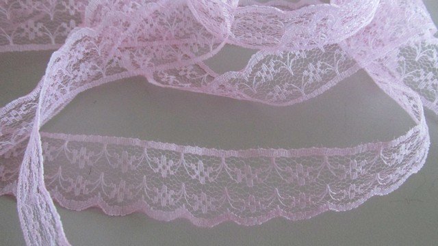 Pink Floral Scallop Lace