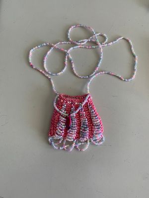 Knitted Bead Purse Necklace