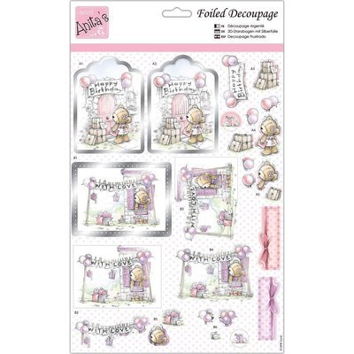 Anita's A4 Foiled Decoupage Sheet - Birthday Surprise
