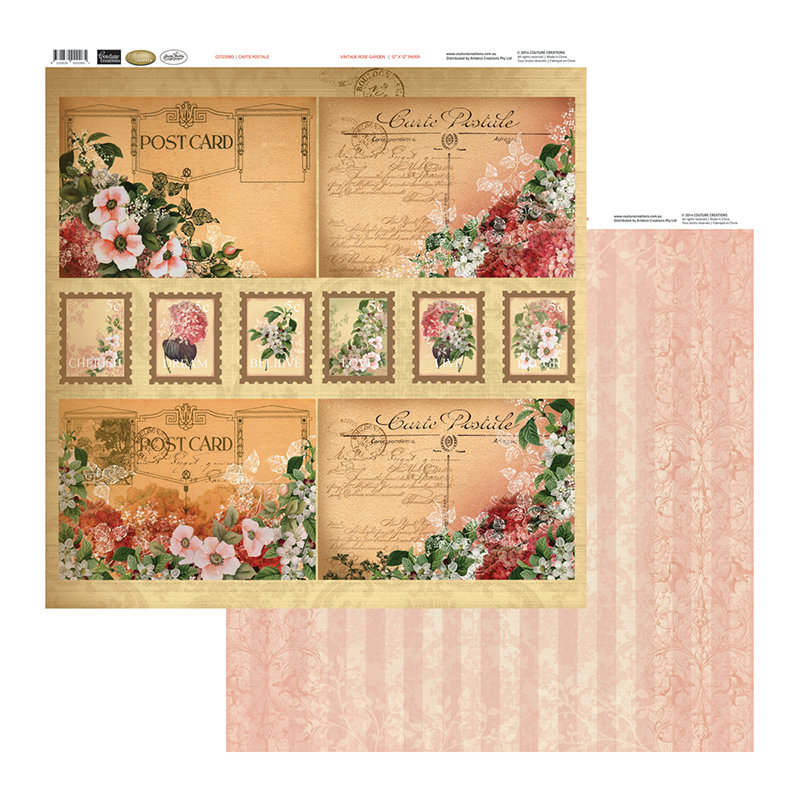 Vintage Rose Garden - Carte Postale