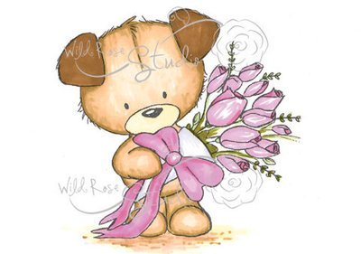 Toby with Roses Clear Stamp